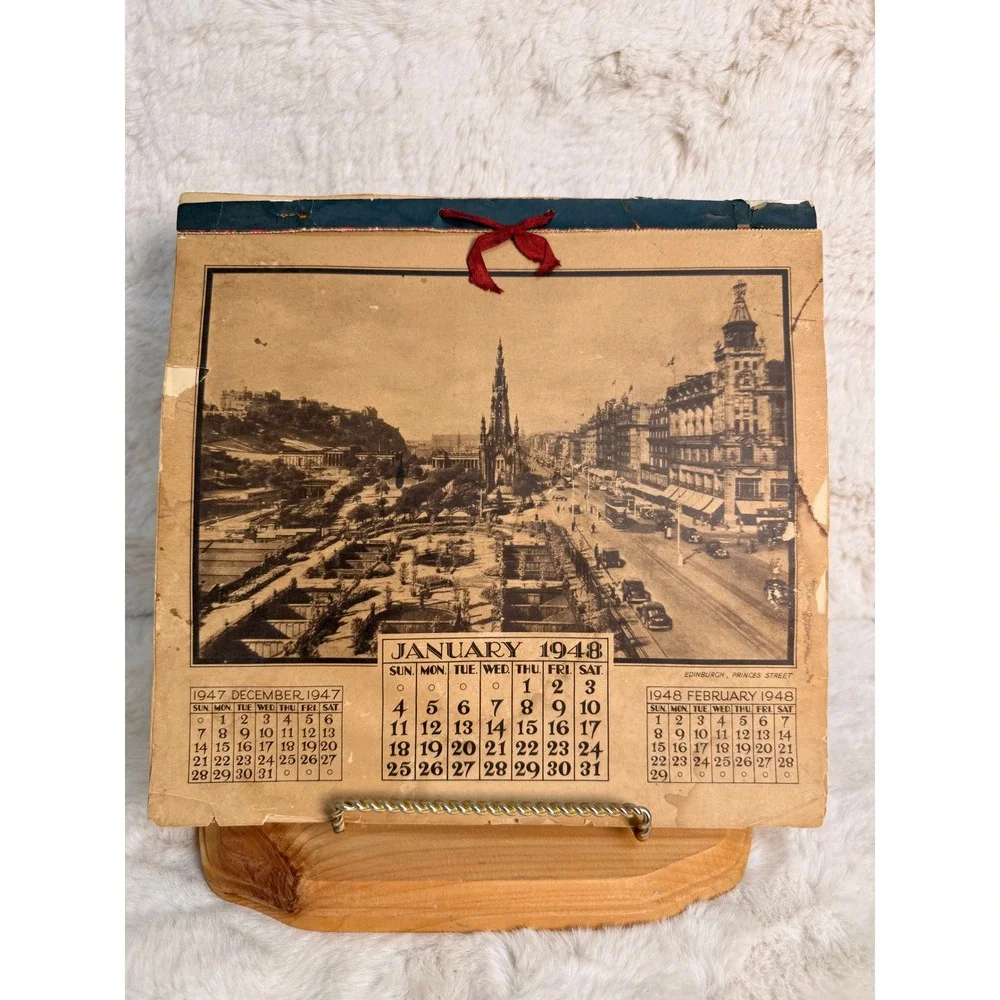 Vintage 1948 Valentines Bonnie Scotland Calendar 12 Month Edinburgh Skye Arran